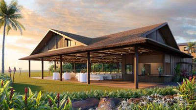 Sheraton Kauai Coconut Beach Resort opened a new event pavilion (seen here in a rendering) in March that will host the hotel's Luau Ka Hikina and other programming.