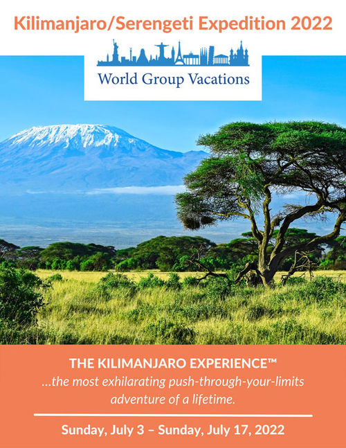 One of World Group Vacations' itineraries will see guests climbing Mount Kilimanjaro before enjoying a safari. One of World Group Vacations' itineraries will see guests climbing Mount Kilimanjaro before enjoying a safari.