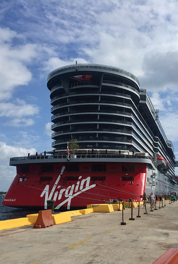 The Scarlet Lady docked in Costa Maya, Mexico, for a day of Shore Things land excursions as part of the ship's Mayan Sol itinerary.