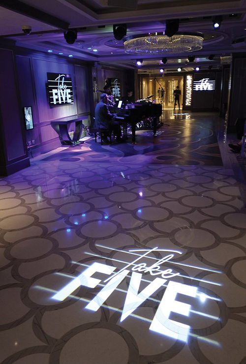 The Take Five jazz club on the Discovery Princess. The Take Five jazz club on the Discovery Princess.