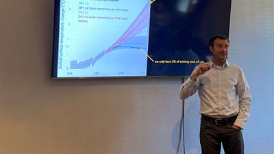 Patrick Belmont says slowing warming trends will require eliminating use of coal and gas and replacing it with solar, wind and geothermal power.