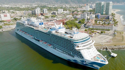 The Discovery Princess in Puerto Vallarta during the ship's maiden cruise.