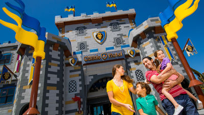 Guests at the Castle Hotel at Legoland California.