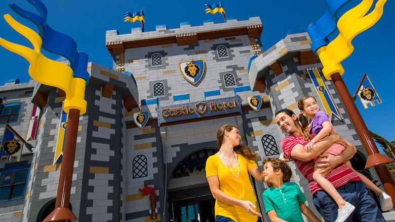 Guests at the Castle Hotel at Legoland California.
