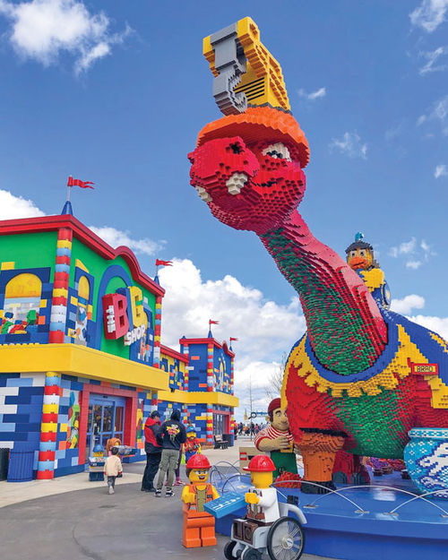 Giant Lego models at the Legoland New York Resort.