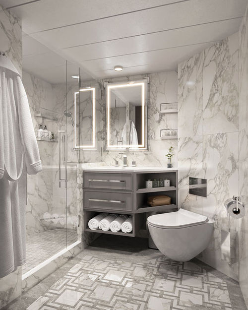 All bathrooms will be overhauled on the Marina and Riviera. All bathrooms will be overhauled on the Marina and Riviera.