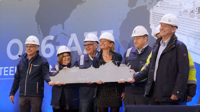 Royal Caribbean held a steel-cutting ceremony for the Utopia of the Seas.