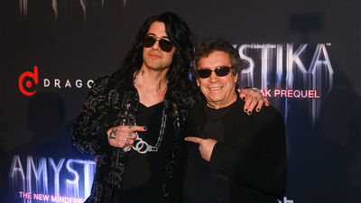 Criss Angel, left, and Franco Dragone at the opening of “Amystika -- The Mindfreak Prequel” April 2 at Planet Hollywood Resort & Casino.