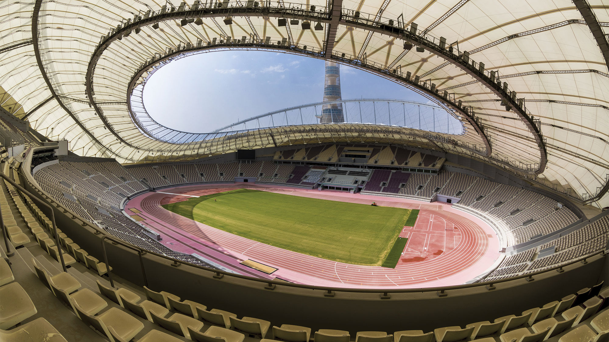 Sales of World Cup packages are lagging. Pictured, Khalifa International Stadium in Doha, Qatar.