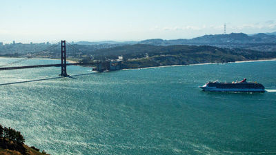 The Carnival Miracle in San Francisco, where the ship homeports.