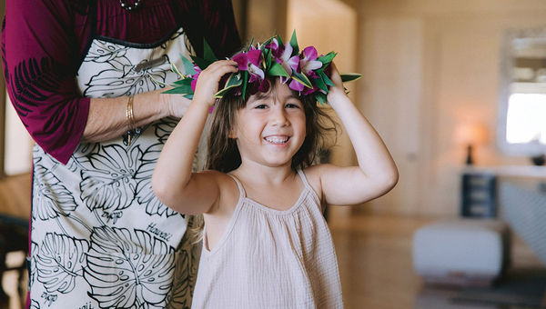 Lei-making is one of the activities kids are offered at the Four Seasons Resort Maui. Lei-making is one of the activities kids are offered at the Four Seasons Resort Maui.
