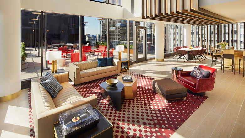 The Rock Star Suite, a glass-enclosed, two-story penthouse, is perched atop the Hard Rock Hotel New York's 36th floor.