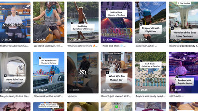 A screen shot of Royal Caribbean's TikTok page. The cruise line is launching a contest on the social media app to choose its godmother for the Wonder of the Seas.