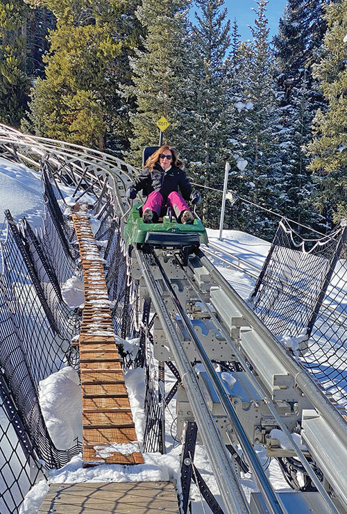 The Rocky Mountain Coaster at Copper Mountain covers more than a mile and descends 430 vertical feet. The Rocky Mountain Coaster at Copper Mountain covers more than a mile and descends 430 vertical feet.