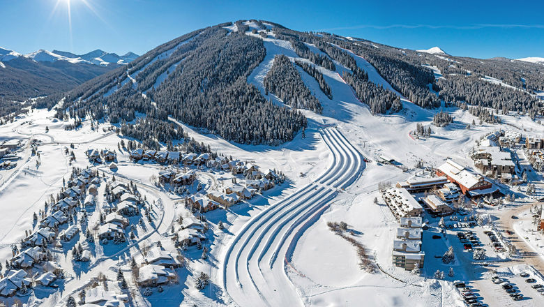 An overhead view of the Copper Mountain tubing hill.