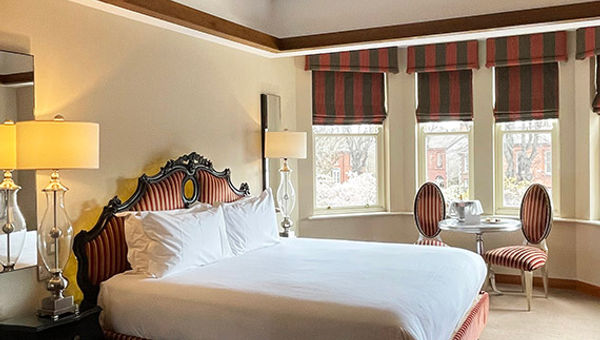 A guestroom at the Hotel Dylan, which is housed in a Victorian-era building in one of Dublin's more upscale neighborhoods.