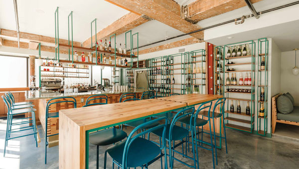 The menu at the Schaeffer Hotel's Dovetail Bar is influenced by the building's origins, with cocktails called Tongue & Groove and Pocket Joint.