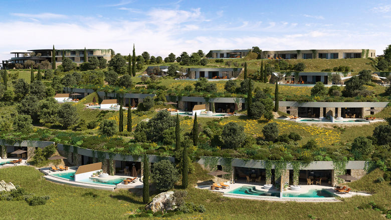 Accommodations at the Mandarin Oriental Costa Navarino include 48 private villas with ocean views.