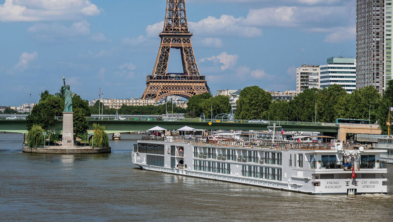 The Viking Radgrid was designed to be able to dock in the shadow of the Eiffel Tower in Port de Grenelle.