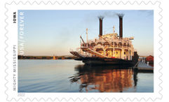The American Queen from domestic luxury cruise line American Queen Voyages is depicted in one of the U.S. Postal Service's new Mighty Mississippi Forever Stamps.