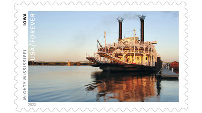 The American Queen from domestic luxury cruise line American Queen Voyages is depicted in one of the U.S. Postal Service's new Mighty Mississippi Forever Stamps.