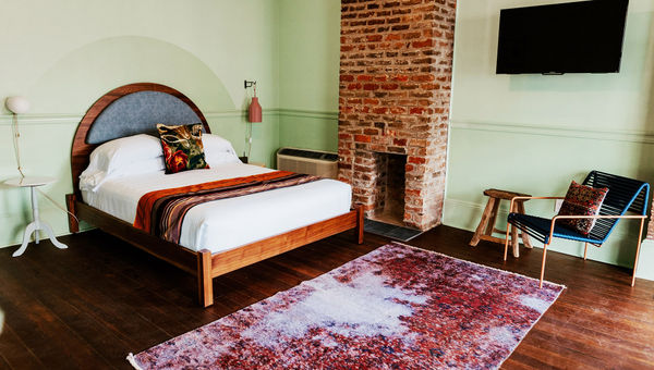 A guestroom at The Frenchmen Hotel. A guestroom at The Frenchmen Hotel.