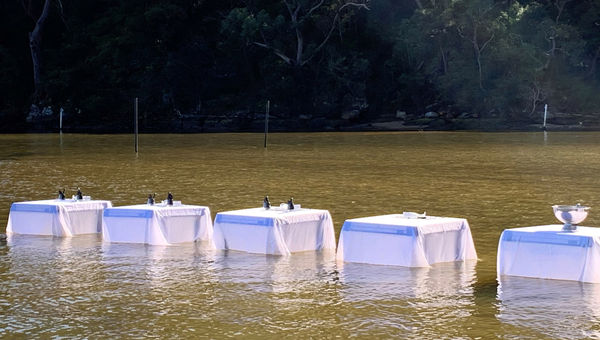 Sydney Oyster Farm Tours concludes its experience with white-cloth dining in the Hawkesbury River. Sydney Oyster Farm Tours concludes its experience with white-cloth dining in the Hawkesbury River.