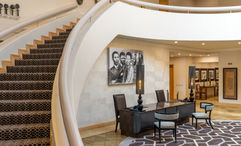 The lobby of the Saxon. Mandela-inspired artwork can be found here and throughout the Johannesburg property.