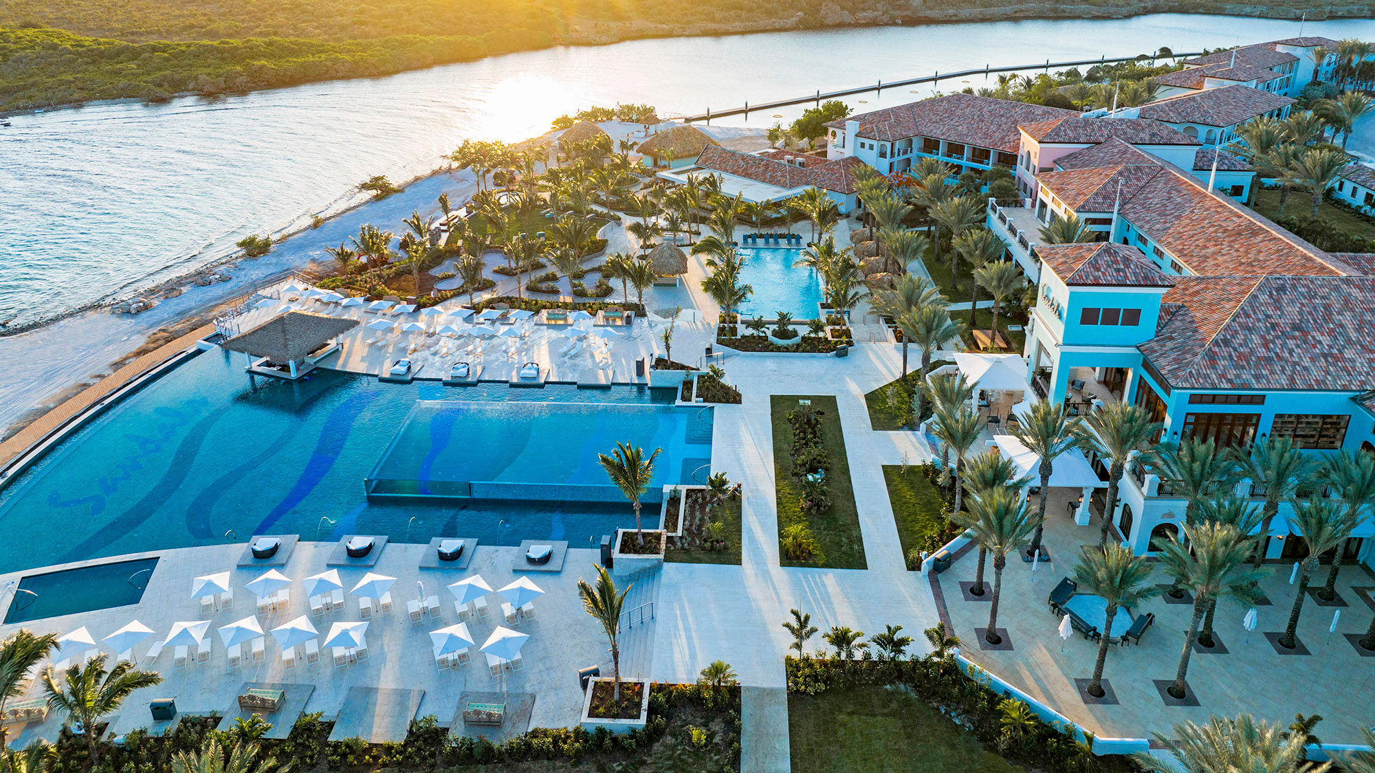 An aerial view of the Sandals Royal Curacao.