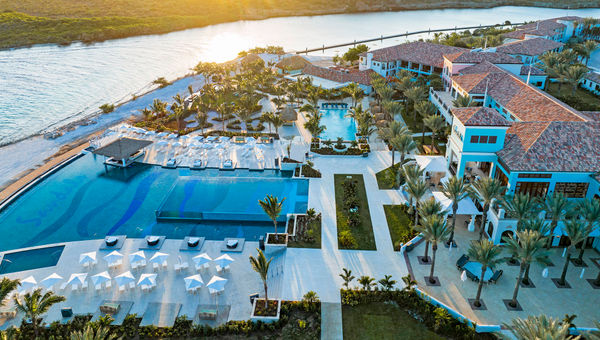 An aerial view of the Sandals Royal Curacao.