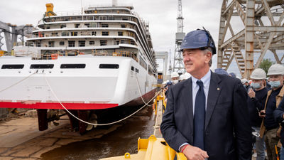 MSC Cruises executive chairman Pierfrancesco Vago at the Explora I float-out.