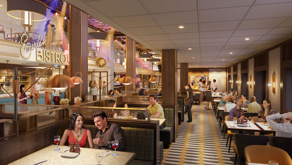 Emeril's Bistro 1397 will have a larger menu than the Emeril's restaurant on the Mardi Gras. Emeril's Bistro 1397 will have a larger menu than the Emeril's restaurant on the Mardi Gras.