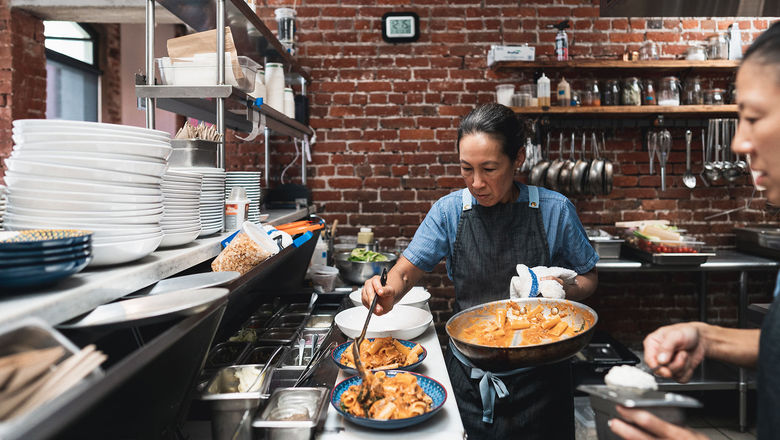 Chef Robynne Maii prepares a dish at Fete. Maii is a James Beard Award finalist for best chef in the Northwest and Pacific.