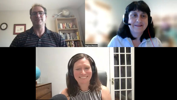 Clockwise from top left: Aviation editor Robert Silk, airport planner Regine Weston and host Rebecca Tobin. Clockwise from top left: Aviation editor Robert Silk, airport planner Regine Weston and host Rebecca Tobin.