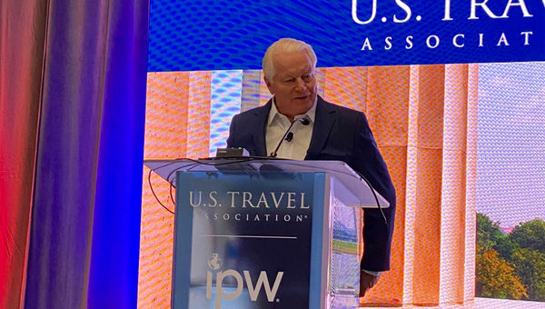 Outgoing U.S. Travel CEO, Roger Dow, at IPW. Outgoing U.S. Travel CEO, Roger Dow, at IPW.
