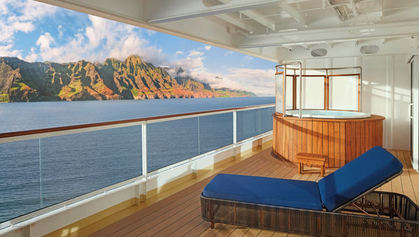 The balcony on an Owner's Suite, with its whirlpool bath. The balcony on an Owner's Suite, with its whirlpool bath.