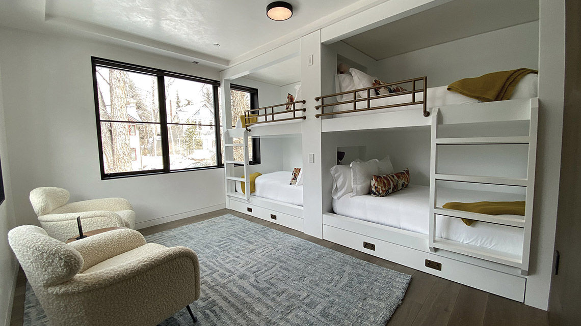 The Aspen Street Lodge features nine bedrooms, including one with bunk beds.