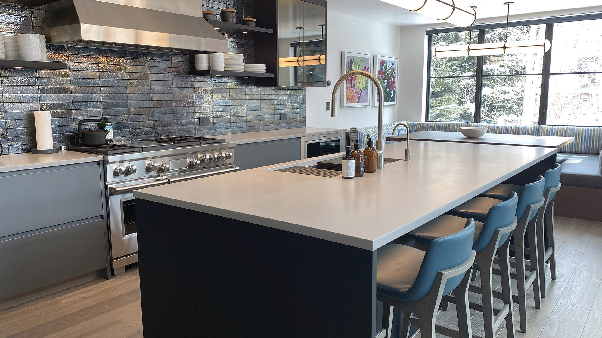 One of the kitchens at the Aspen Street Lodge. A resident chef and staff handle cooking and cleaning.