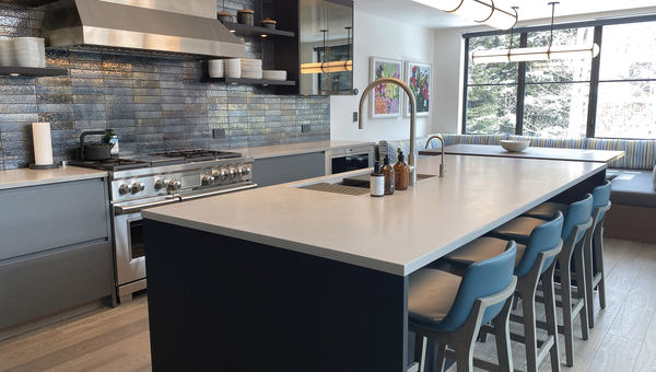 One of the kitchens at the Aspen Street Lodge. A resident chef and staff handle cooking and cleaning.