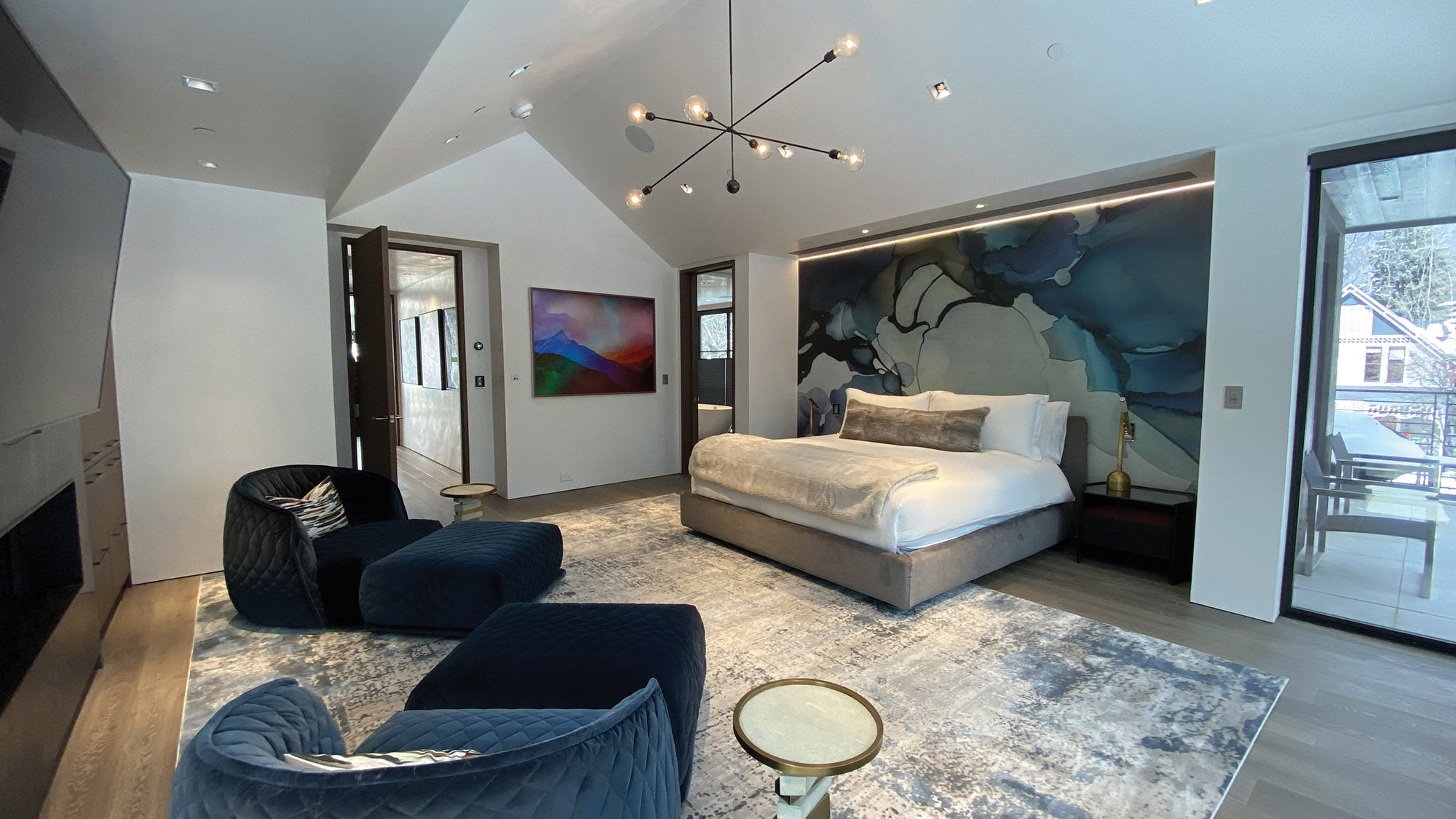 The master bedroom at the Aspen Street Lodge.