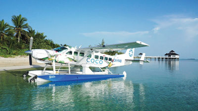 Coco Bahama Seaplanes takes guests from Nassau to Kamalame Cay on the island of Andros.