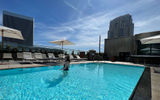 The author checks out the rooftop pool.
