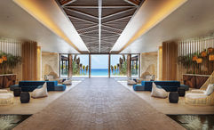 The lobby at the Hilton Tulum Riviera Maya All-Inclusive Resort.