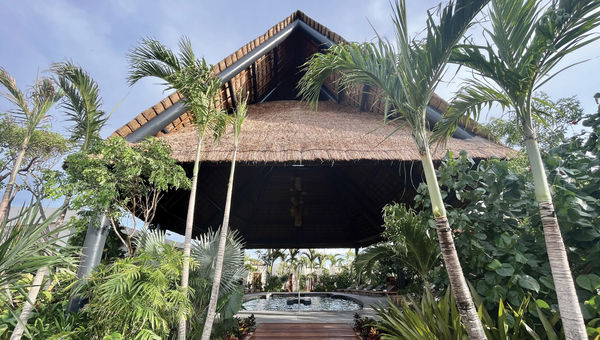 The entrance to the Hilton Tulum's spa.