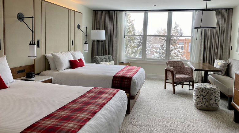 Aspen Snowmass is celebrating its 75th anniversary this year and news editor Johanna Jainchill visited two of the area's recently transformed properties, the Limelight Hotel Aspen and the Viewline Resort Snowmass, Autograph Collection. Pictured, a guestroom at the Limelight Aspen.
