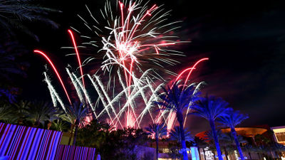 Fourth of July fireworks launch over Red Rock Casino Resort & Spa west of the Strip. The resort will host a poolside viewing party for this year's pyrotechnics show.