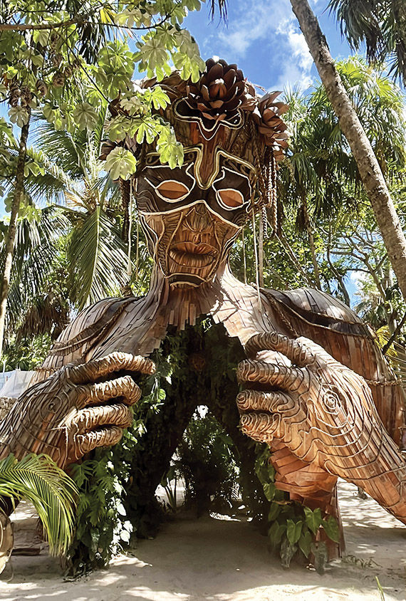 A sculpture in Tulum.