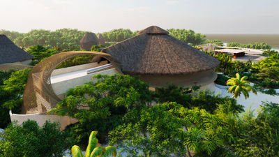 Xixim Mundo Imperial will have 32 suites, each within a cabin with traditional palm-thatched roofs