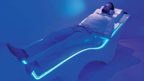 A chair that incorporates vibroacoustic electromagnetic and infrared therapy is part of the Carillon Miami Wellness Resort's VEMI treatment. A chair that incorporates vibroacoustic electromagnetic and infrared therapy is part of the Carillon Miami Wellness Resort's VEMI treatment.