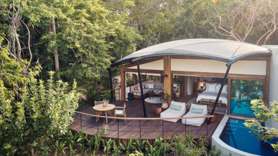 A luxury tent accommodation at Naviva, A Four Seasons Resort.